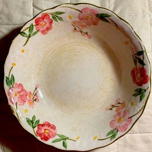 Vintage Cameo Florals Malaysia Pink Flower Serving Bowl